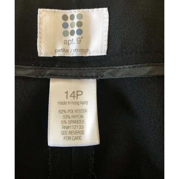 Apt. 9 Petite Stretch Women’s Black Dress Career Pants Size 14P - Picture 6 of 6